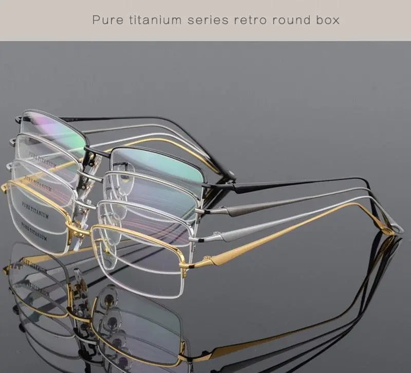 Men's Semi-Rimless Titanium Prescription Glasses 8272 — view 10 | Rx Spectacle