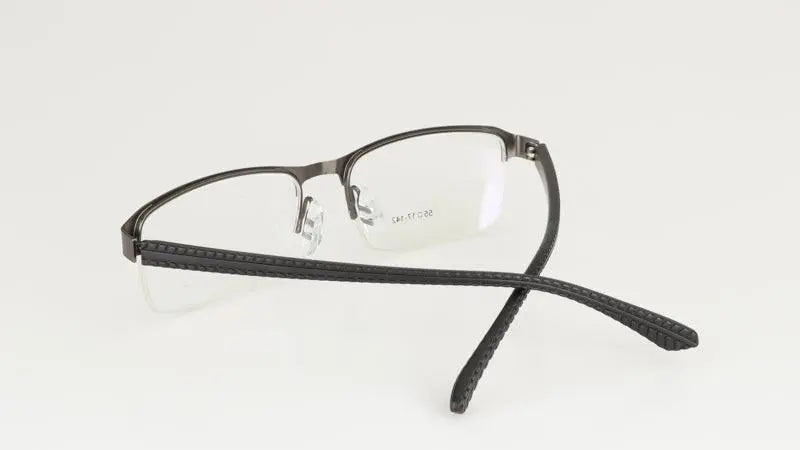 Men's Rectangular Semi-Rimless Titanium Reading Glasses 9bs — view 24 | Rx Spectacle