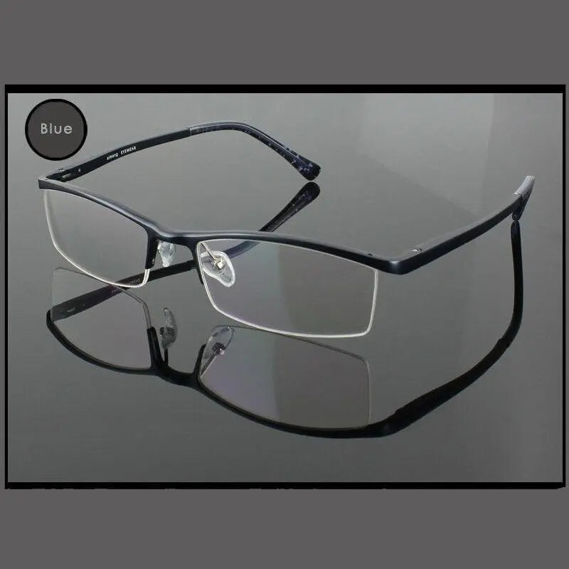 Men's Semi-Rimless Alloy Prescription Glasses 2036 — view 9 | Rx Spectacle