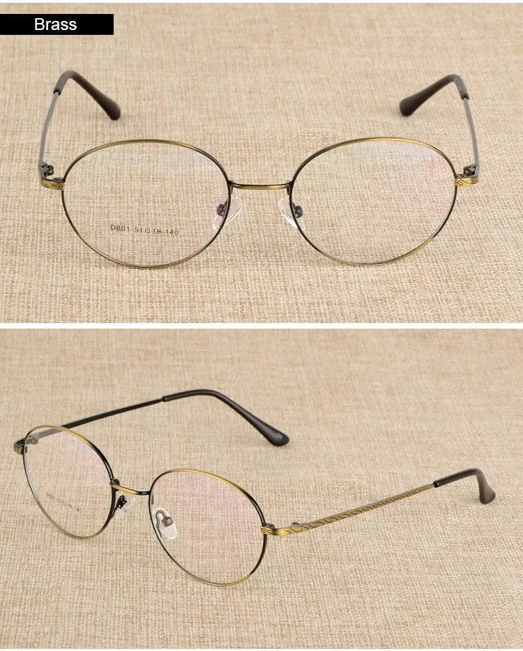 Unisex Round Full Rim Alloy Prescription Glasses J801 — view 13 | Rx Spectacle