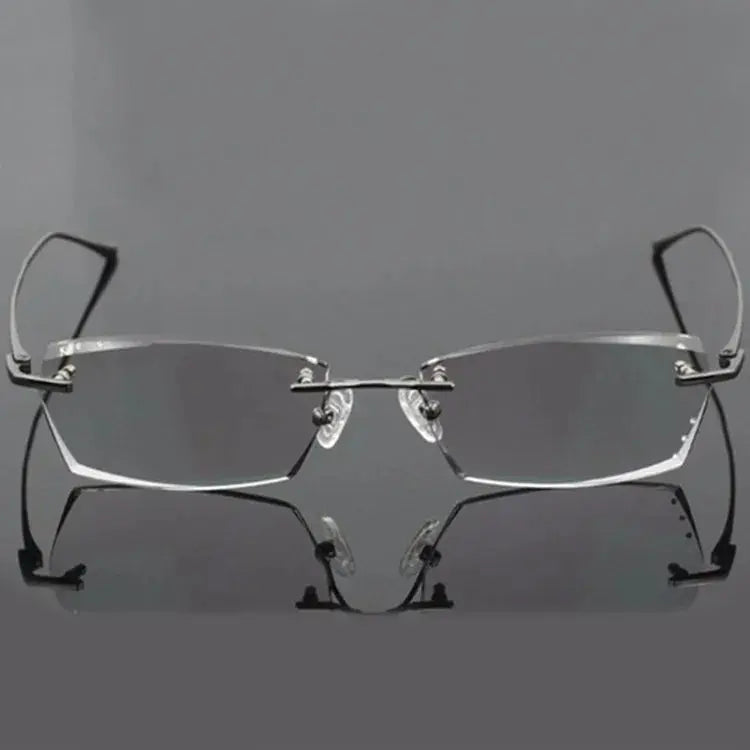 Men's Square Rimless Titanium Prescription Glasses 82077 — view 4 | Rx Spectacle