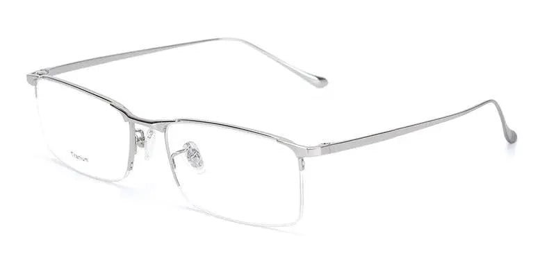 Men's Square Semi-Rimless Titanium Prescription Glasses S8803 — view 16 | Rx Spectacle