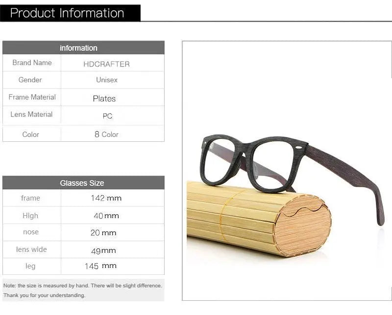 Unisex Square Full Rim Wood Prescription Glasses Lhb031 — view 14 | Rx Spectacle
