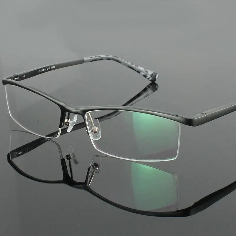 Men's Semi-Rimless Alloy Prescription Glasses 2036 — view 10 | Rx Spectacle