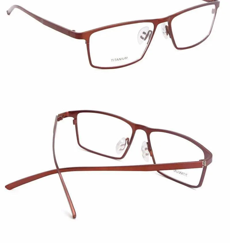 Men's Square Full Rim Titanium Prescription Glasses P8184 — view 21 | Rx Spectacle