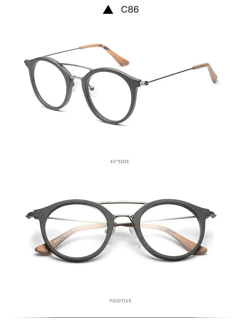 Unisex Round Full Rim Alloy Double Bridge Prescription Glasses 4821 — view 20 | Rx Spectacle
