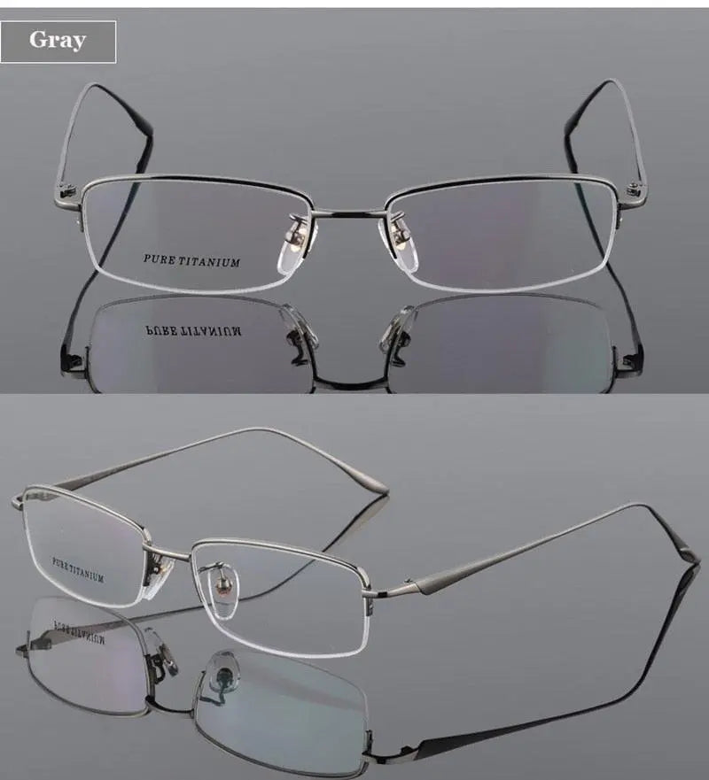 Men's Semi-Rimless Titanium Prescription Glasses 8272 — view 13 | Rx Spectacle
