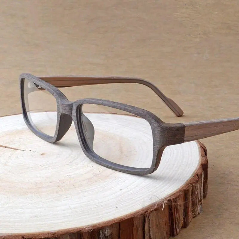 Unisex Rectangular Full Rim Wood Prescription Glasses Ta25596 — view 3 | Rx Spectacle