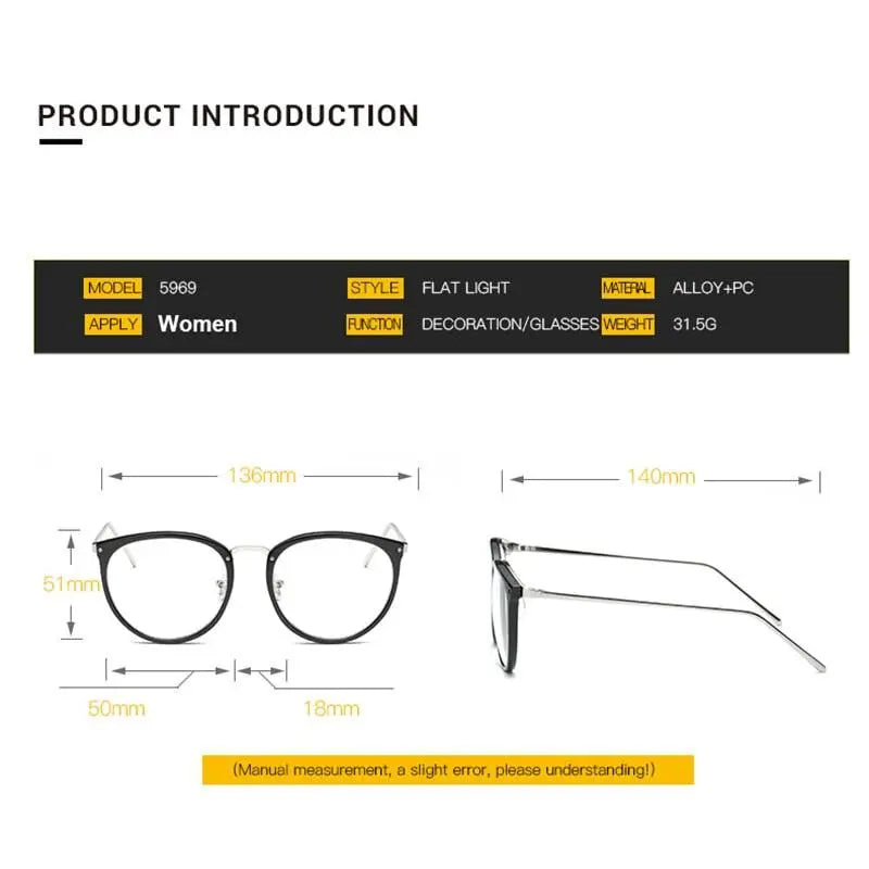 Women's Cat Eye Full Rim Alloy Prescription Glasses 5969 — view 2 | Rx Spectacle