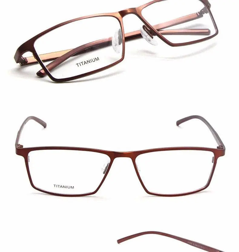 Men's Square Full Rim Titanium Prescription Glasses P8184 — view 20 | Rx Spectacle