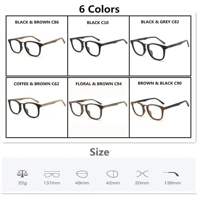 Unisex Round Full Rim Wood Prescription Glasses Hb029 — view 4 | Rx Spectacle