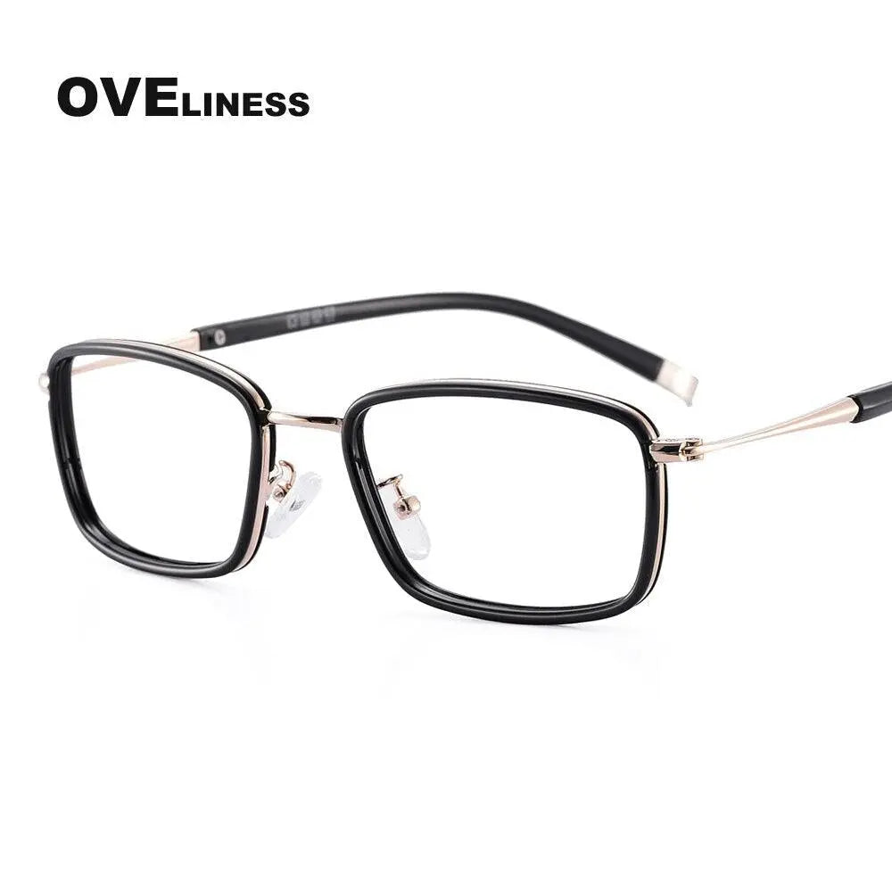 Unisex Square Full Rim Alloy Prescription Glasses 0037 — view 4 | Rx Spectacle
