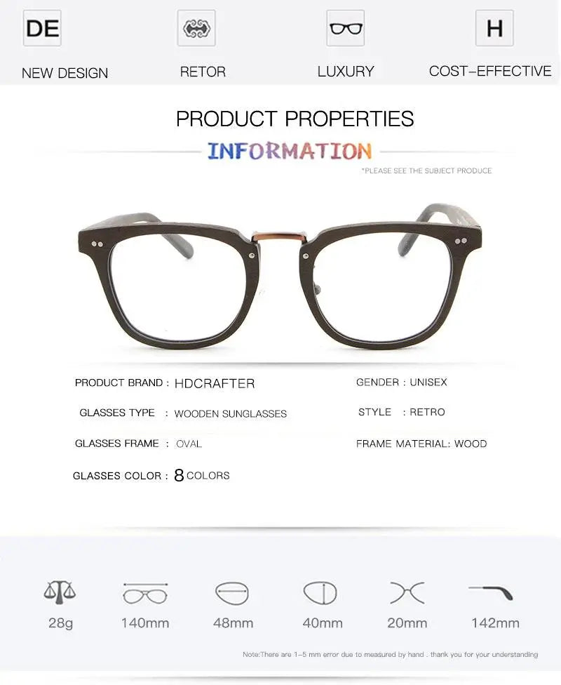 Unisex Square Full Rim Wood Prescription Glasses Lbh025 — view 16 | Rx Spectacle
