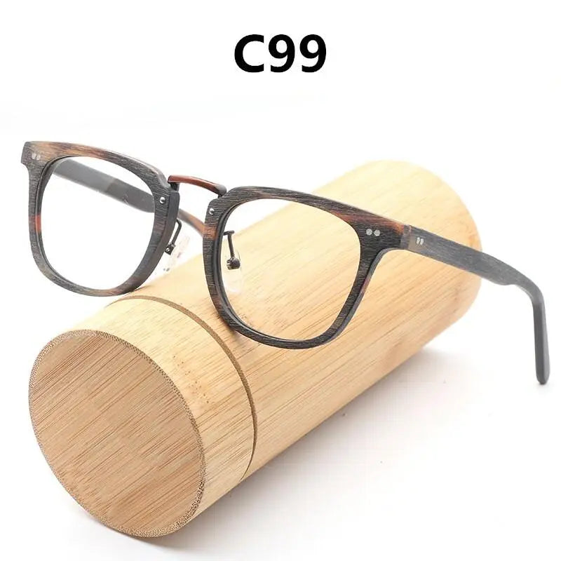 Unisex Square Full Rim Wood Prescription Glasses Lbh025 — view 10 | Rx Spectacle