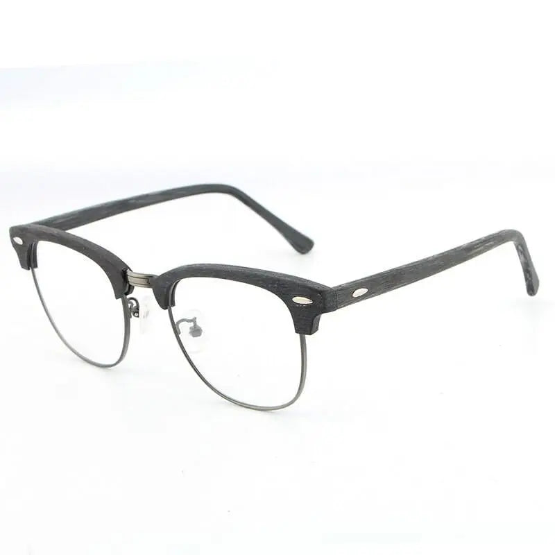 Unisex Round Full Rim Wood Prescription Glasses — view 10 | Rx Spectacle