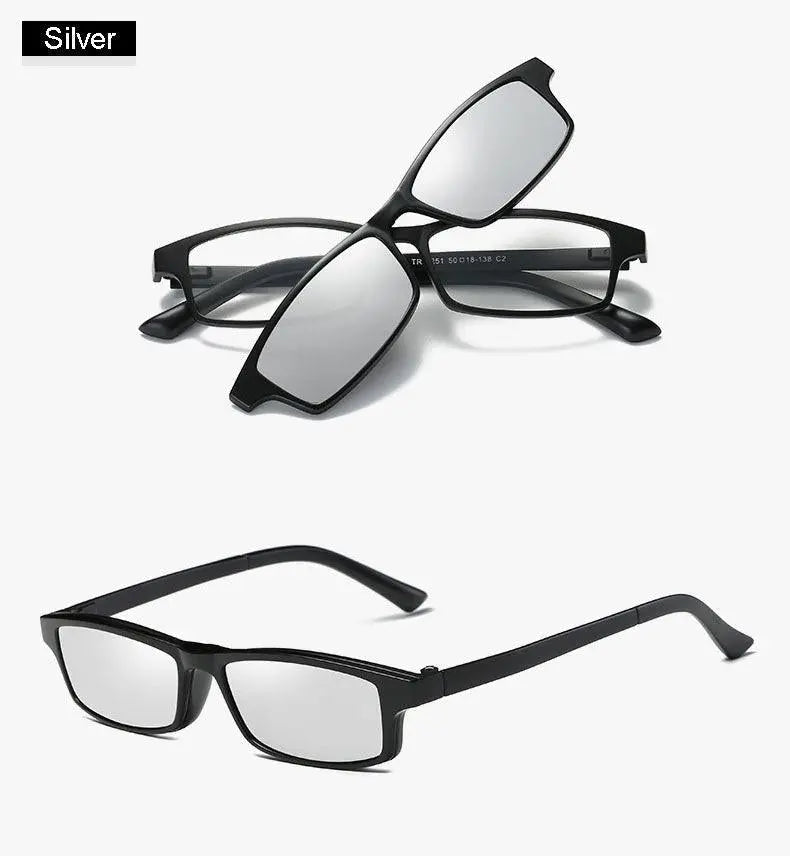 Women's Rectangular Full Rim TR90 Clip-On Prescription Glasses S206 — view 17 | Rx Spectacle