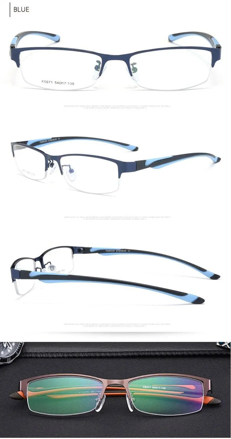 Unisex Semi-Rimless Stainless Steel Reading Glasses Xs671 — view 14 | Rx Spectacle