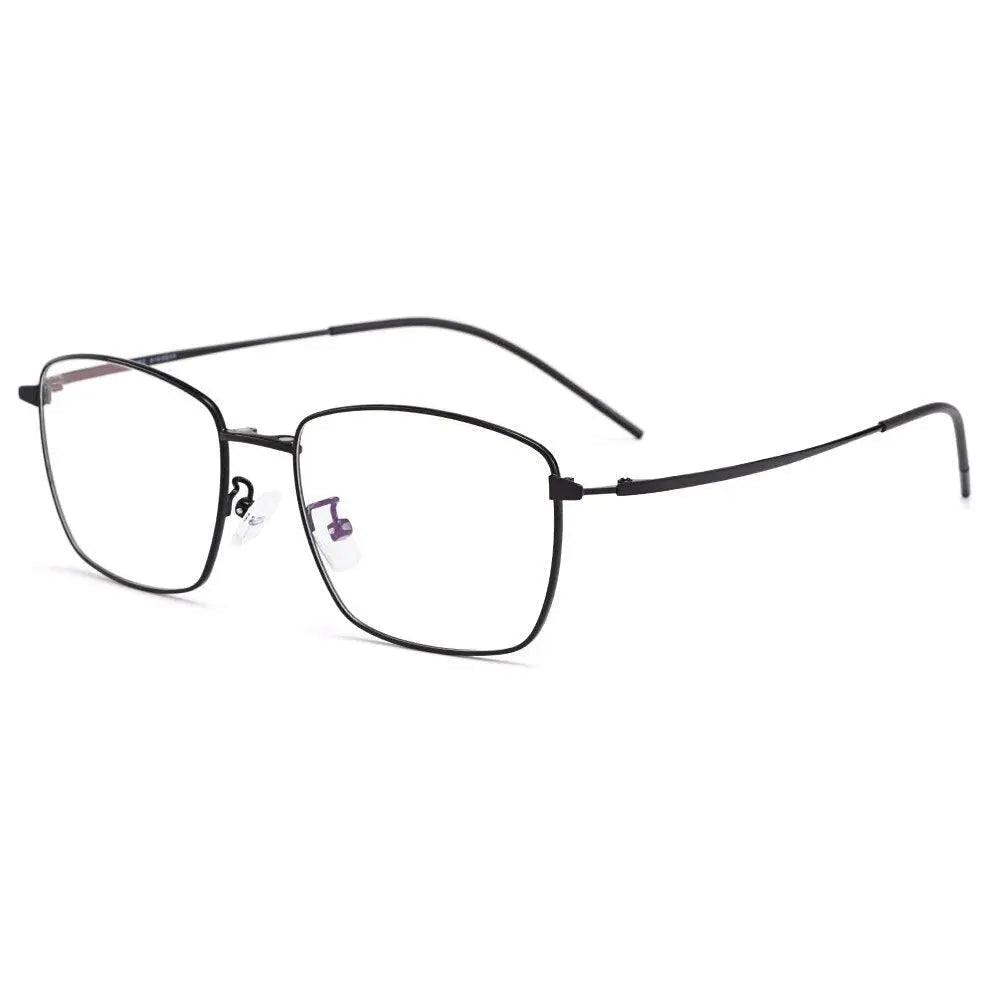 Men's Square Full Rim Titanium Clip-On Prescription Glasses S9335 — view 8 | Rx Spectacle