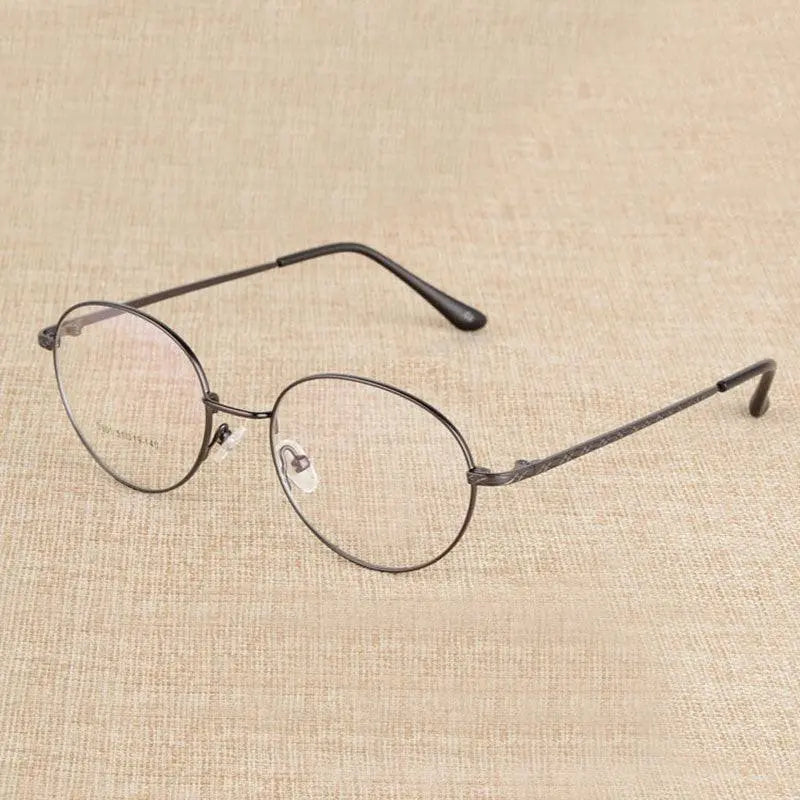 Unisex Round Full Rim Alloy Prescription Glasses J801 — view 18 | Rx Spectacle