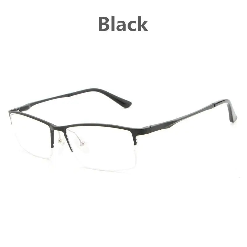 Men's Rectangular Semi-Rimless Alloy Prescription Glasses Lp6263 — view 3 | Rx Spectacle