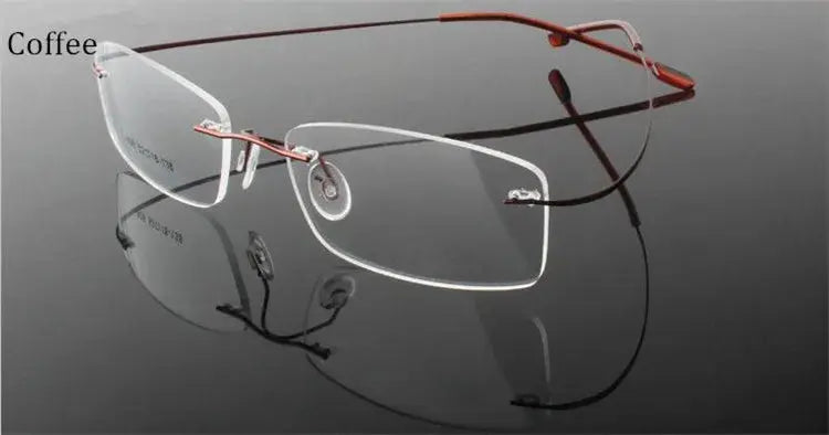 Women's Square Rimless Titanium Prescription Glasses 60745 — view 8 | Rx Spectacle