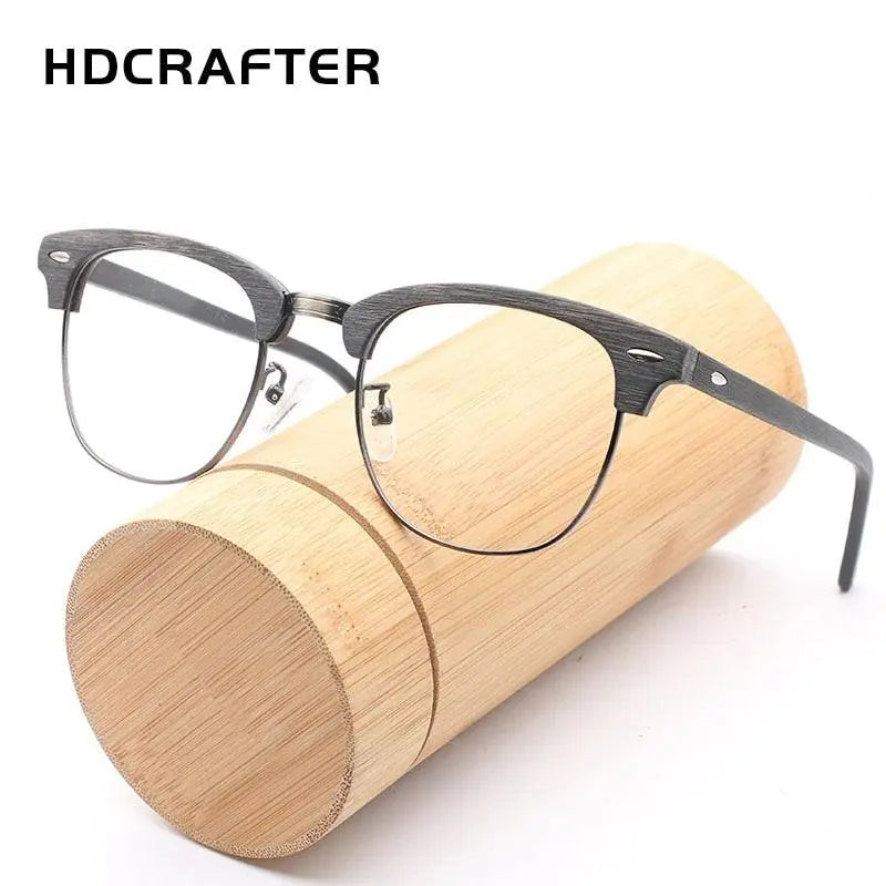 Unisex Round Full Rim Wood Prescription Glasses — view 2 | Rx Spectacle
