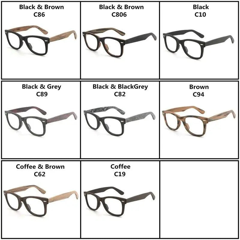 Unisex Square Full Rim Wood Prescription Glasses Lhb031 — view 2 | Rx Spectacle