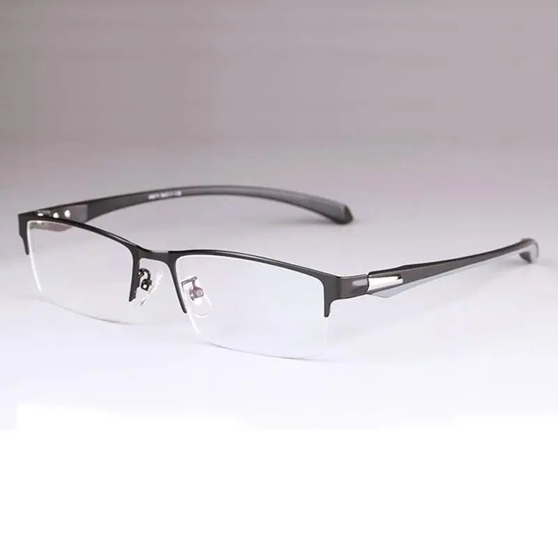 Men's Rectangular Full Rim Alloy Prescription Glasses — view 13 | Rx Spectacle