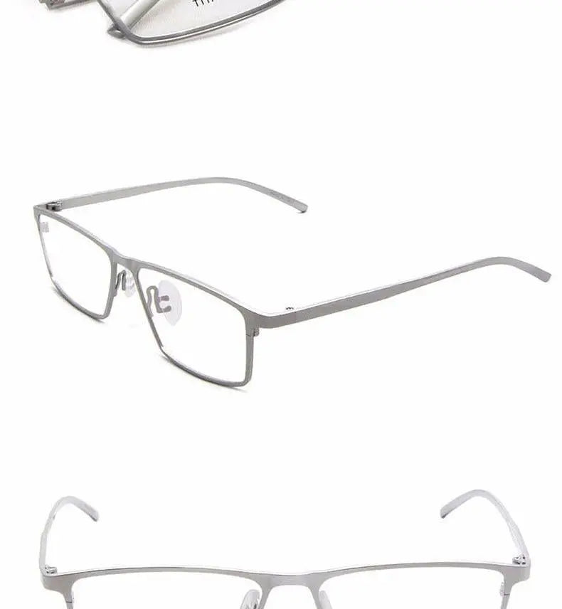 Men's Square Full Rim Titanium Prescription Glasses P8184 — view 23 | Rx Spectacle