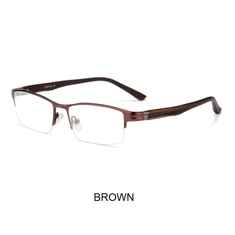 Unisex Browline Semi-Rimless Alloy Prescription Glasses 71801 — view 5 | Rx Spectacle