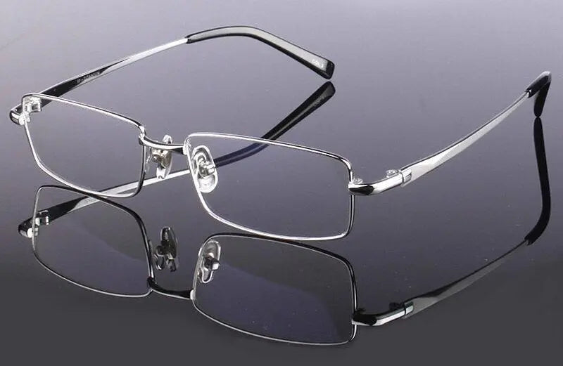 Men's Square Full Rim Titanium Prescription Glasses L9867 — view 22 | Rx Spectacle