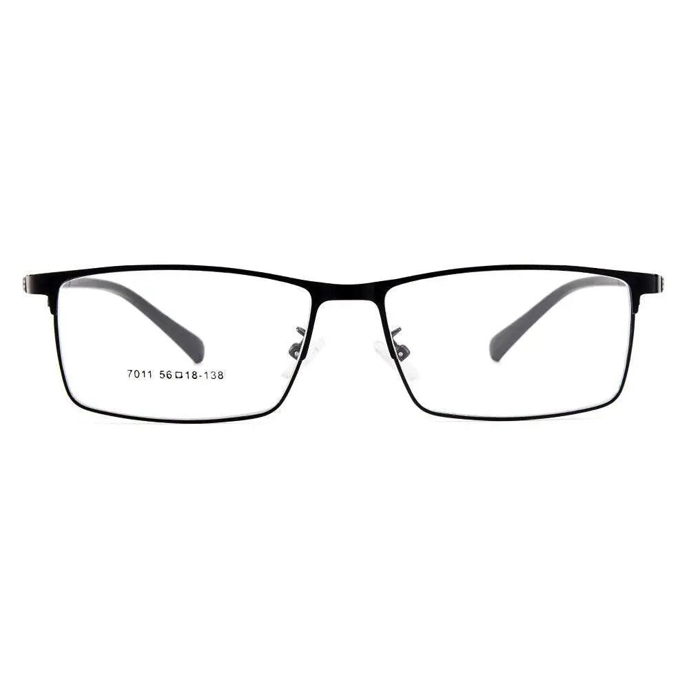 Men's Square Semi-Rimless Titanium Prescription Glasses Y7011 — view 3 | Rx Spectacle