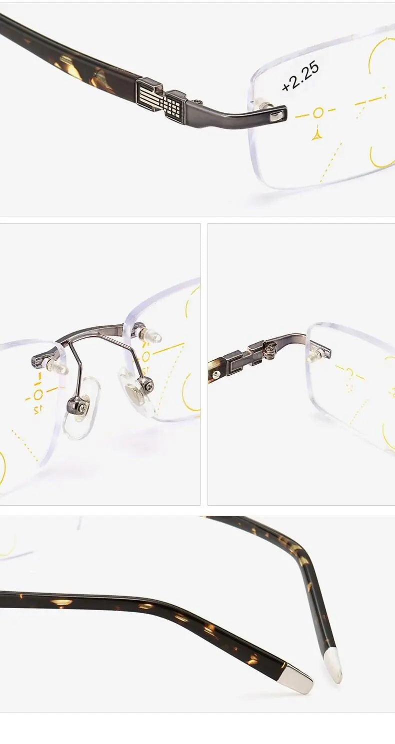 Men's Rimless Titanium Reading Glasses 656 — view 10 | Rx Spectacle