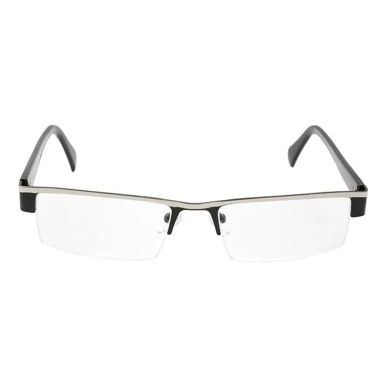 Men's Semi-Rimless Stainless Steel Reading Glasses D2015 — view 3 | Rx Spectacle