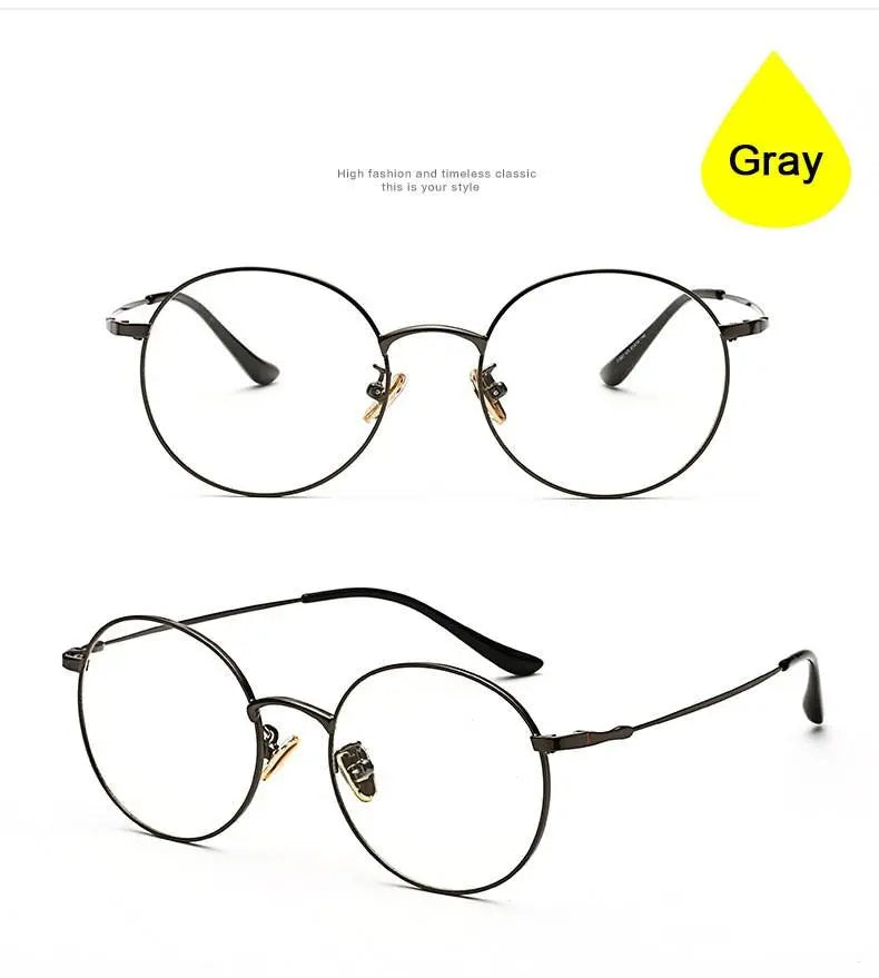 Unisex Round Full Rim Alloy Prescription Glasses 77507 — view 23 | Rx Spectacle