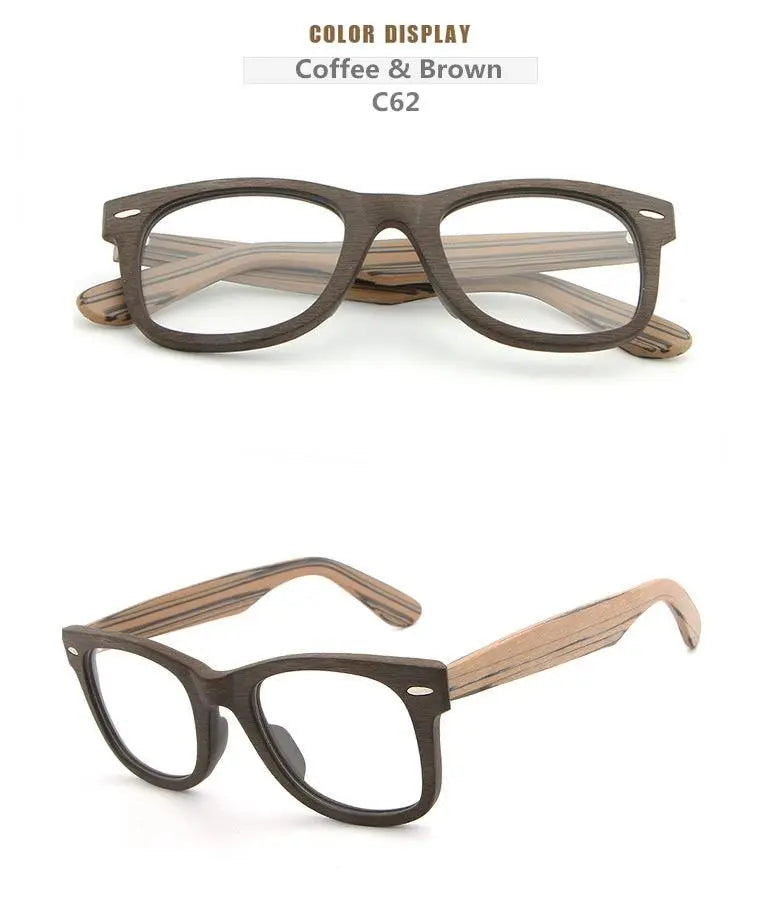 Unisex Square Full Rim Wood Prescription Glasses Lhb031 — view 21 | Rx Spectacle