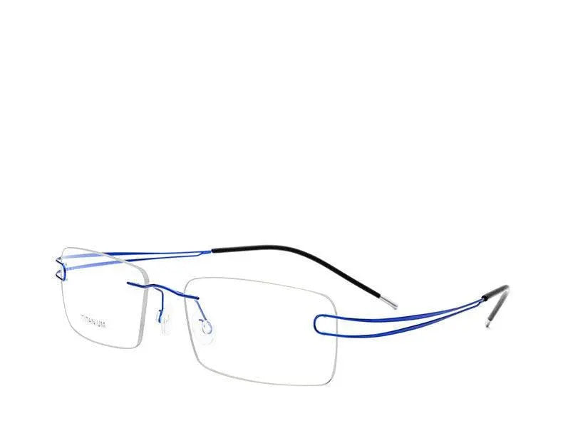 Unisex Rectangular Rimless Titanium Prescription Glasses 50003 — view 16 | Rx Spectacle
