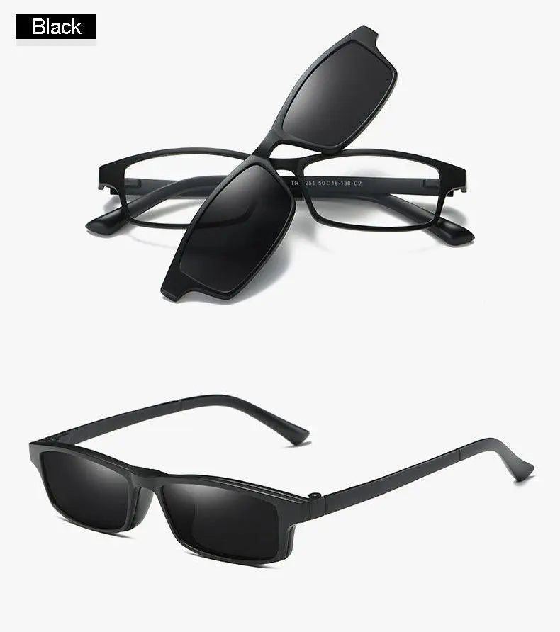 Women's Rectangular Full Rim TR90 Clip-On Prescription Glasses S206 — view 12 | Rx Spectacle