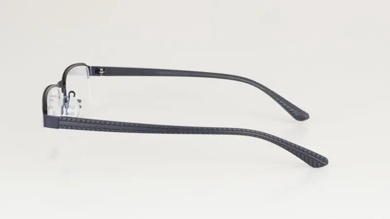 Men's Rectangular Semi-Rimless Titanium Reading Glasses 9bs — view 15 | Rx Spectacle
