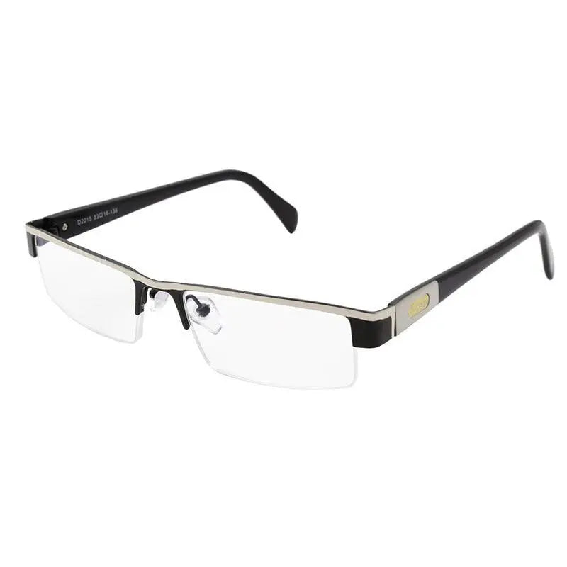Men's Semi-Rimless Stainless Steel Reading Glasses D2015 — view 2 | Rx Spectacle
