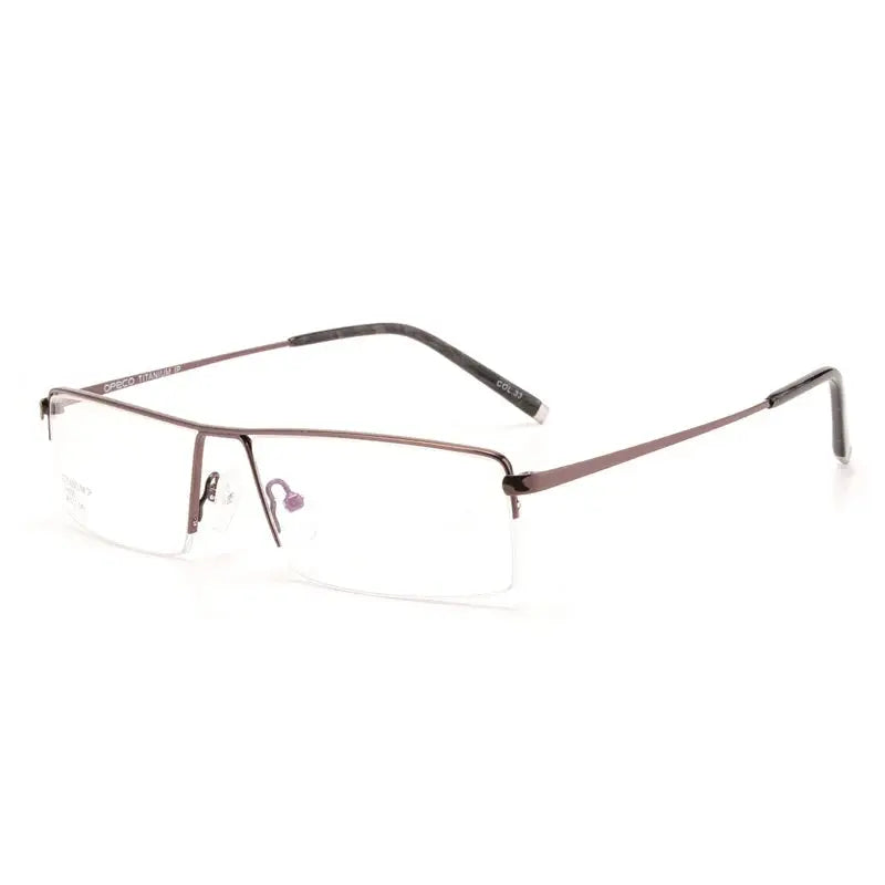 Men's Square Semi-Rimless Titanium Prescription Glasses 68095 — view 3 | Rx Spectacle