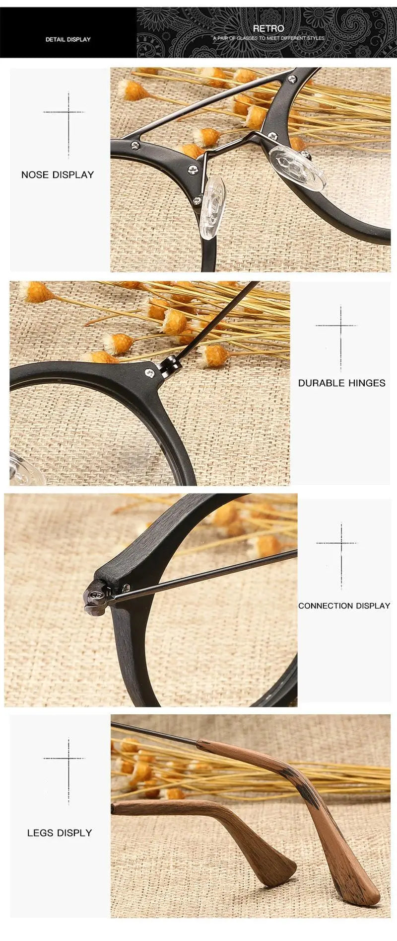 Unisex Round Full Rim Alloy Double Bridge Prescription Glasses 4821 — view 14 | Rx Spectacle