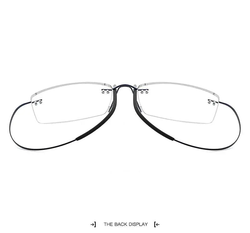 Unisex Rectangular Rimless Titanium Prescription Glasses — view 25 | Rx Spectacle