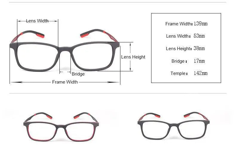 Square Full Rim Titanium Prescription Glasses 7011 — view 12 | Rx Spectacle