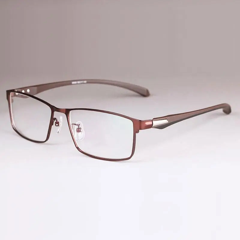 Men's Rectangular Full Rim Alloy Prescription Glasses — view 1 | Rx Spectacle