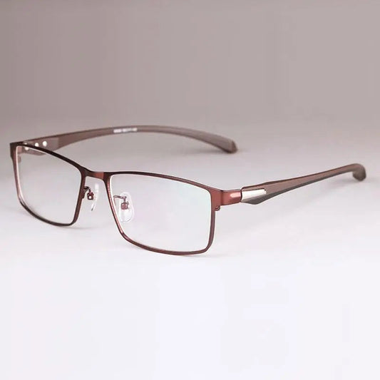 Men's Rectangular Full Rim Alloy Prescription Glasses — view 1 | Rx Spectacle