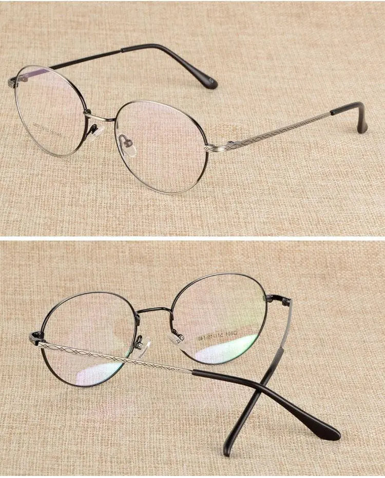 Unisex Round Full Rim Alloy Prescription Glasses J801 — view 11 | Rx Spectacle