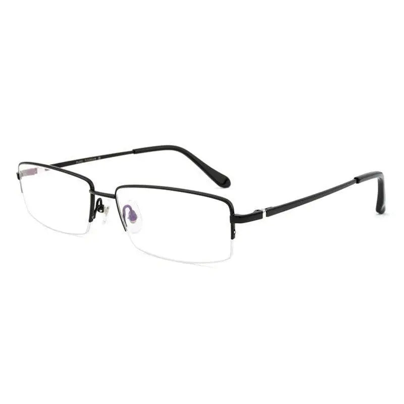Men's Square Semi-Rimless Titanium Reading Glasses D81075 — view 2 | Rx Spectacle