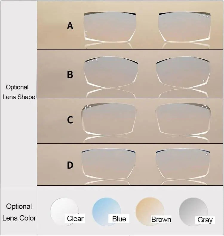 Men's Rimless TR90 Prescription Glasses A001 — view 11 | Rx Spectacle