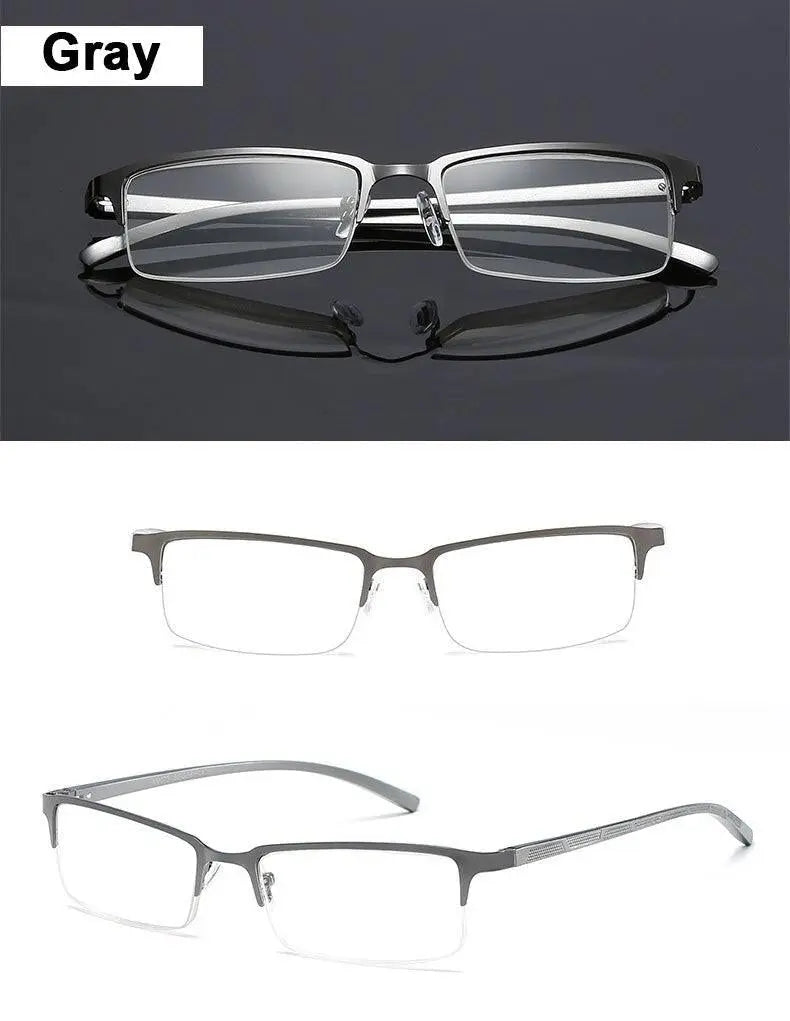 Unisex Semi-Rimless Alloy Reading Glasses Xm073 — view 12 | Rx Spectacle